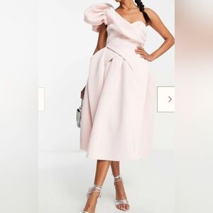 Elegant Pink One-Shoulder Dress